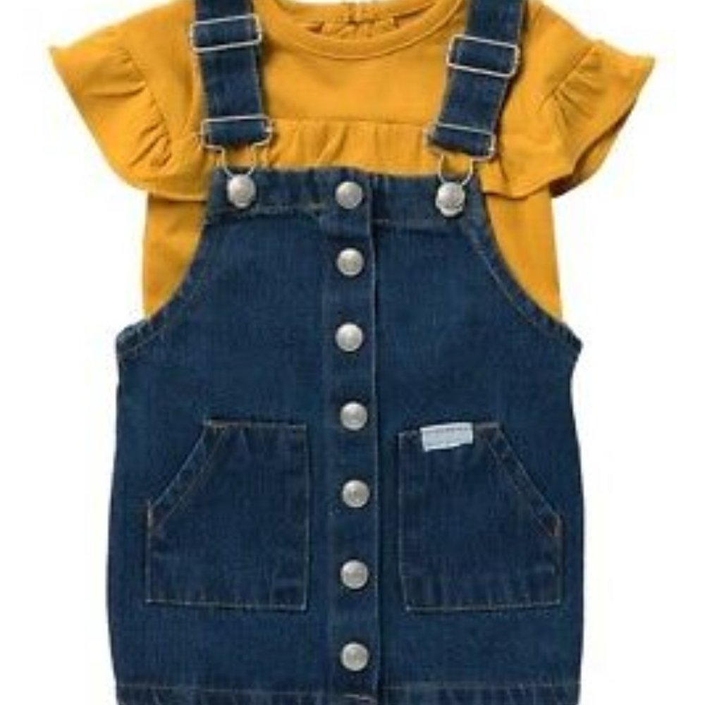 7FAM Outfit Ruffle Top with Denim Jumper - Picture 12 of 12